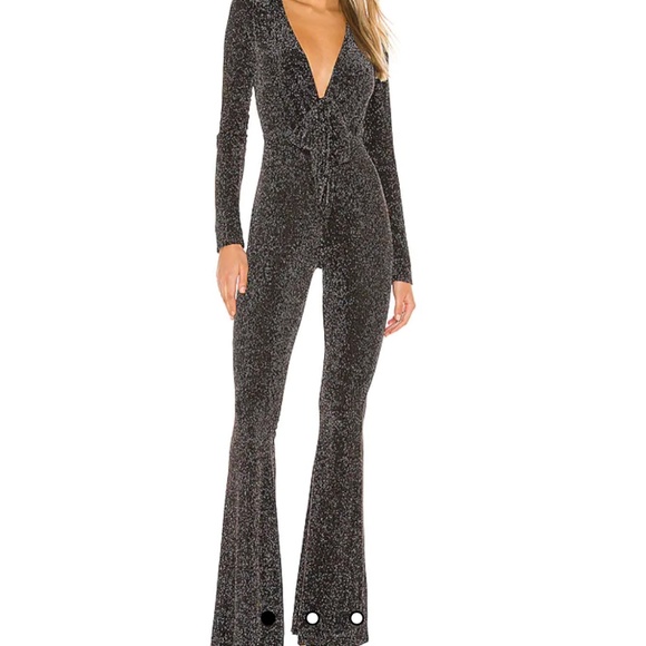 Show Me Your MuMu Pants - Show Me Your Mumu Martina Jumpsuit in Dancing Queen Shine Black size S